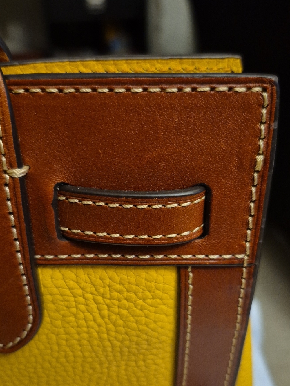 Dooney & Bourke Yellow and Brown Pebbled Leather Satchel (Dustbag Included) - Picture 9 of 14